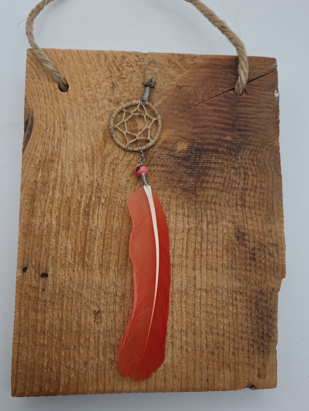 Single LONG Feather Earring Brazil Native Made Shoulder Duster